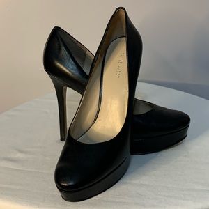 Nine West Leather Platform Pumps in Black 9M